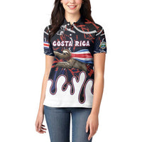 Personalized Costa Rica Women Polo Shirt Flying Sloth - Wonder Print Shop