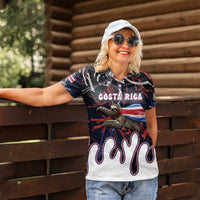 Personalized Costa Rica Women Polo Shirt Flying Sloth - Wonder Print Shop