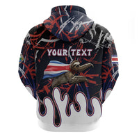 Personalized Costa Rica Zip Hoodie Flying Sloth - Wonder Print Shop