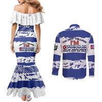Cuba Couples Matching Mermaid Dress and Long Sleeve Button Shirt Cubano The Perfect Element - Wonder Print Shop