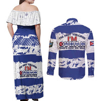 Cuba Couples Matching Off Shoulder Maxi Dress and Long Sleeve Button Shirt Cubano The Perfect Element - Wonder Print Shop