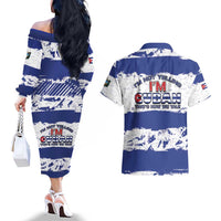 Cuba Couples Matching Off The Shoulder Long Sleeve Dress and Hawaiian Shirt Cubano The Perfect Element - Wonder Print Shop