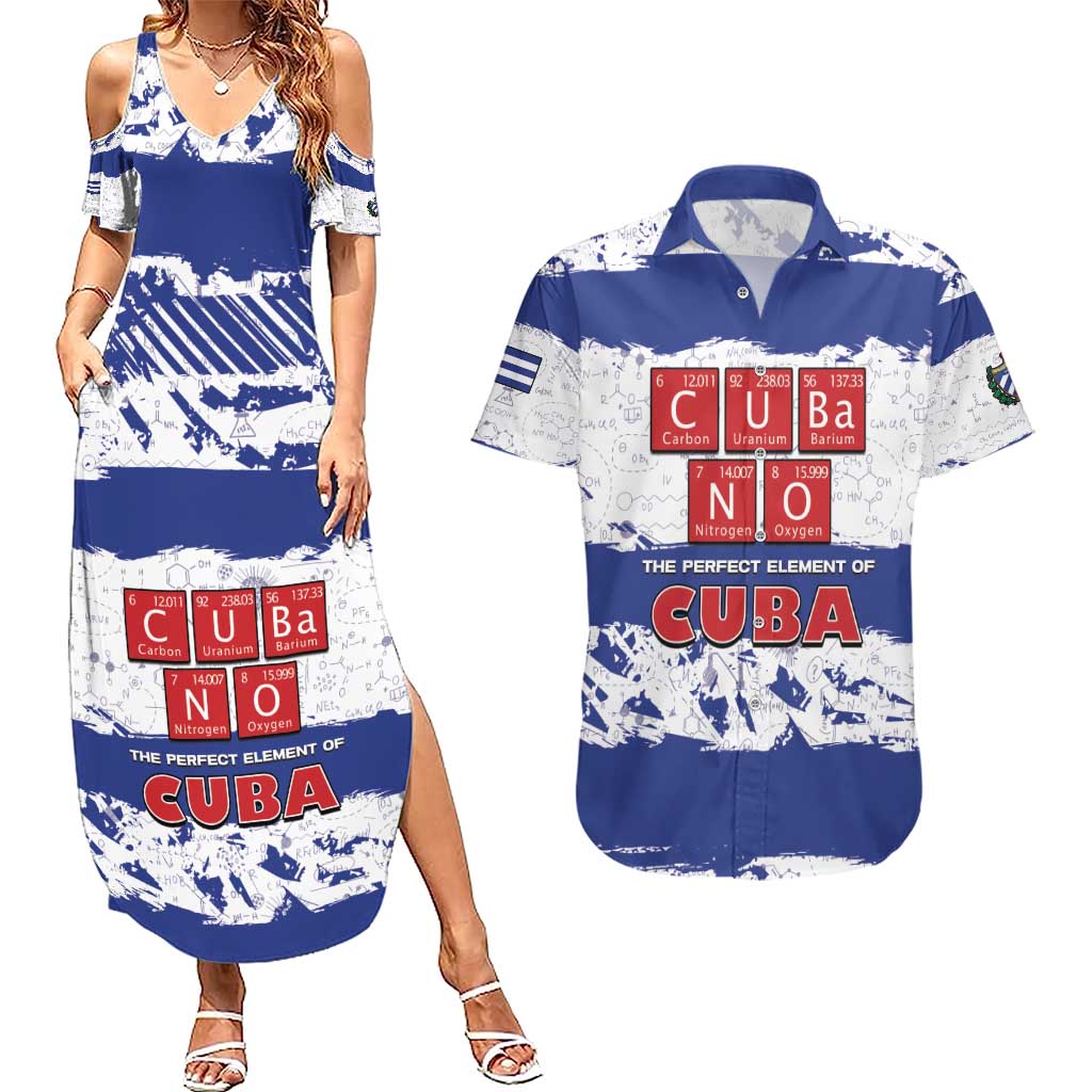 Cuba Couples Matching Summer Maxi Dress and Hawaiian Shirt Cubano The Perfect Element - Wonder Print Shop