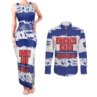 Cuba Couples Matching Tank Maxi Dress and Long Sleeve Button Shirt Cubano The Perfect Element - Wonder Print Shop
