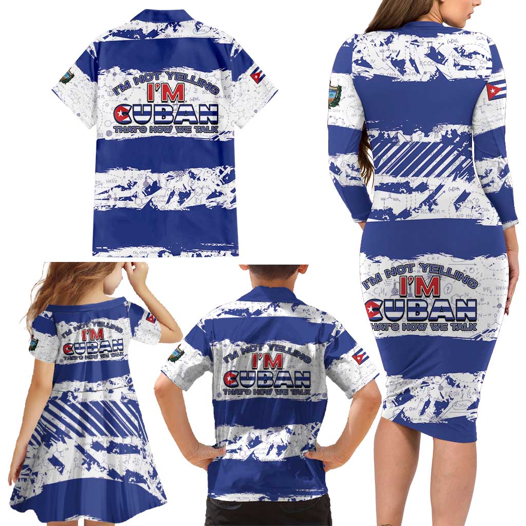 Cuba Family Matching Long Sleeve Bodycon Dress and Hawaiian Shirt Cubano The Perfect Element - Wonder Print Shop