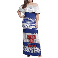 Cuba Family Matching Off Shoulder Maxi Dress and Hawaiian Shirt Cubano The Perfect Element - Wonder Print Shop