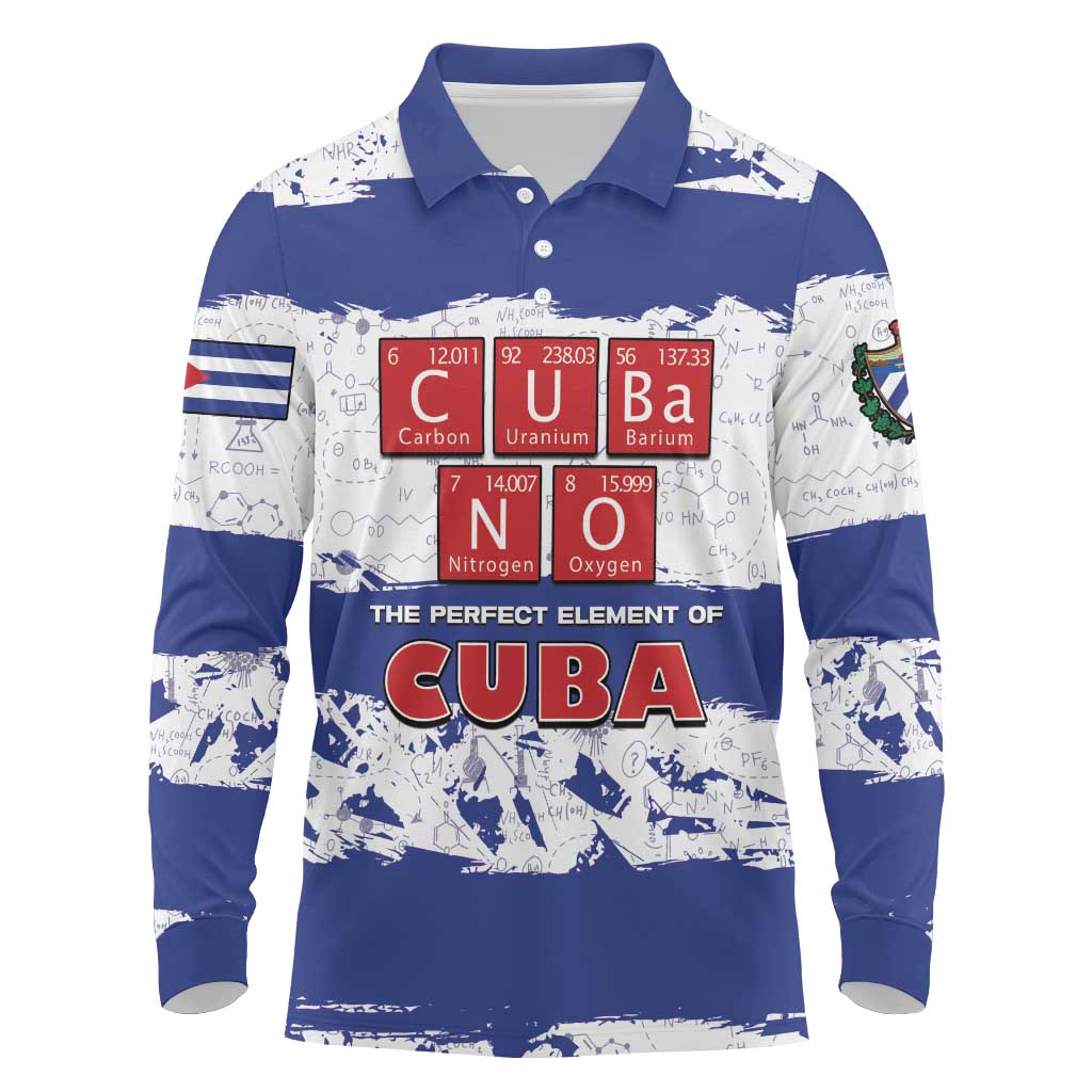 Cuba Long Sleeve Polo Shirt Cubano The Perfect Element - Wonder Print Shop