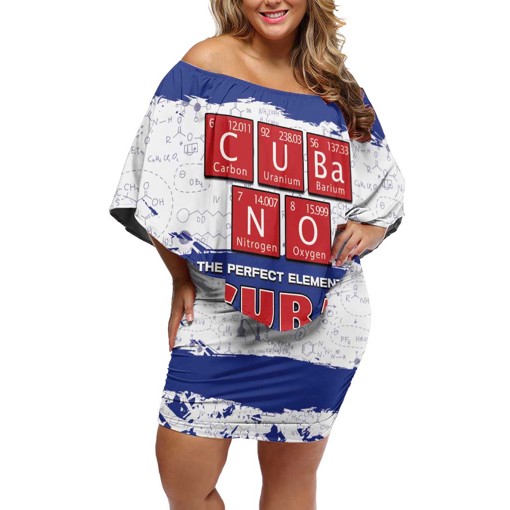Cuba Off Shoulder Short Dress Cubano The Perfect Element - Wonder Print Shop