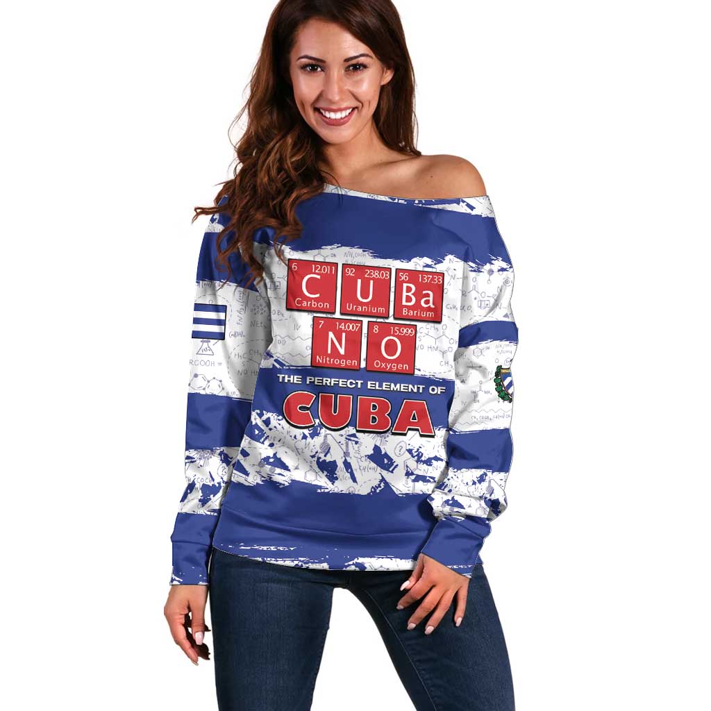 Cuba Off Shoulder Sweater Cubano The Perfect Element - Wonder Print Shop