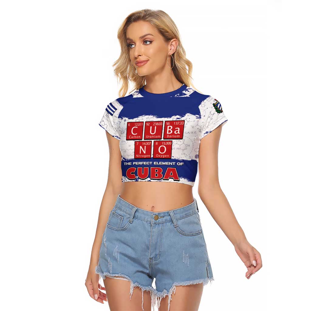 Cuba Raglan Cropped T Shirt Cubano The Perfect Element - Wonder Print Shop