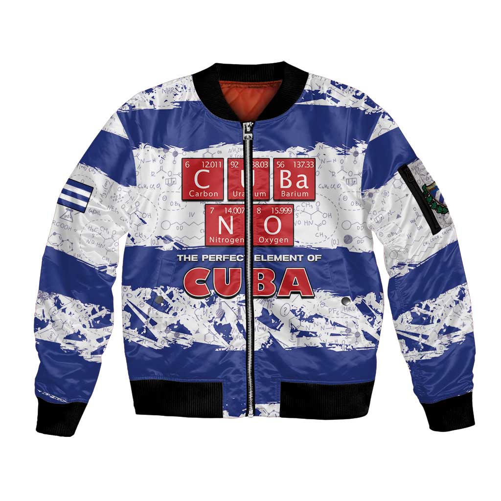 Cuba Sleeve Zip Bomber Jacket Cubano The Perfect Element - Wonder Print Shop