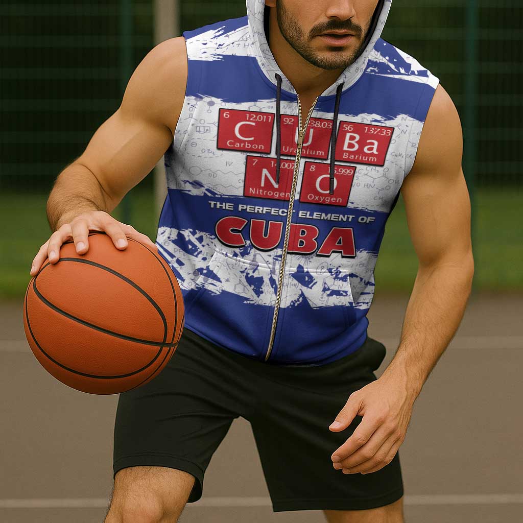 Cuba Sleeveless Zip Hoodie Cubano The Perfect Element - Wonder Print Shop