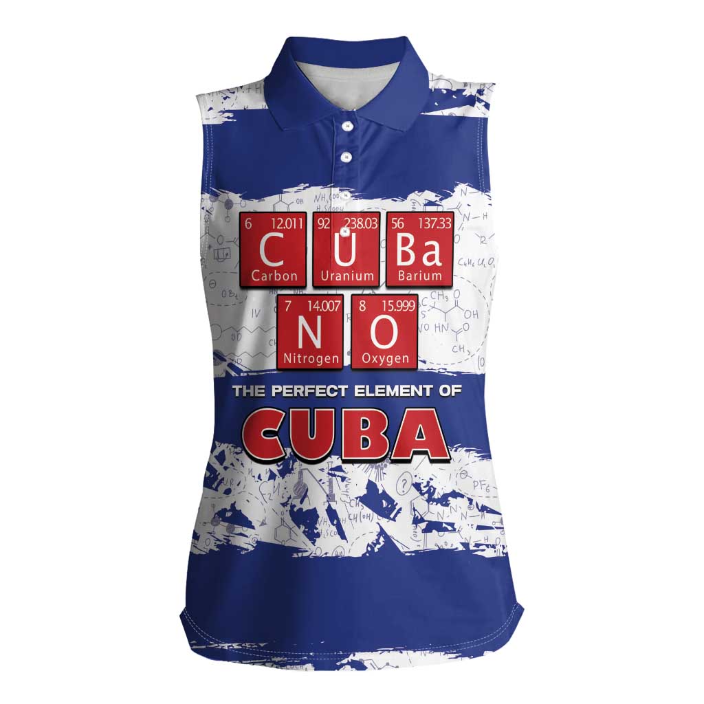 Cuba Women Sleeveless Polo Shirt Cubano The Perfect Element - Wonder Print Shop