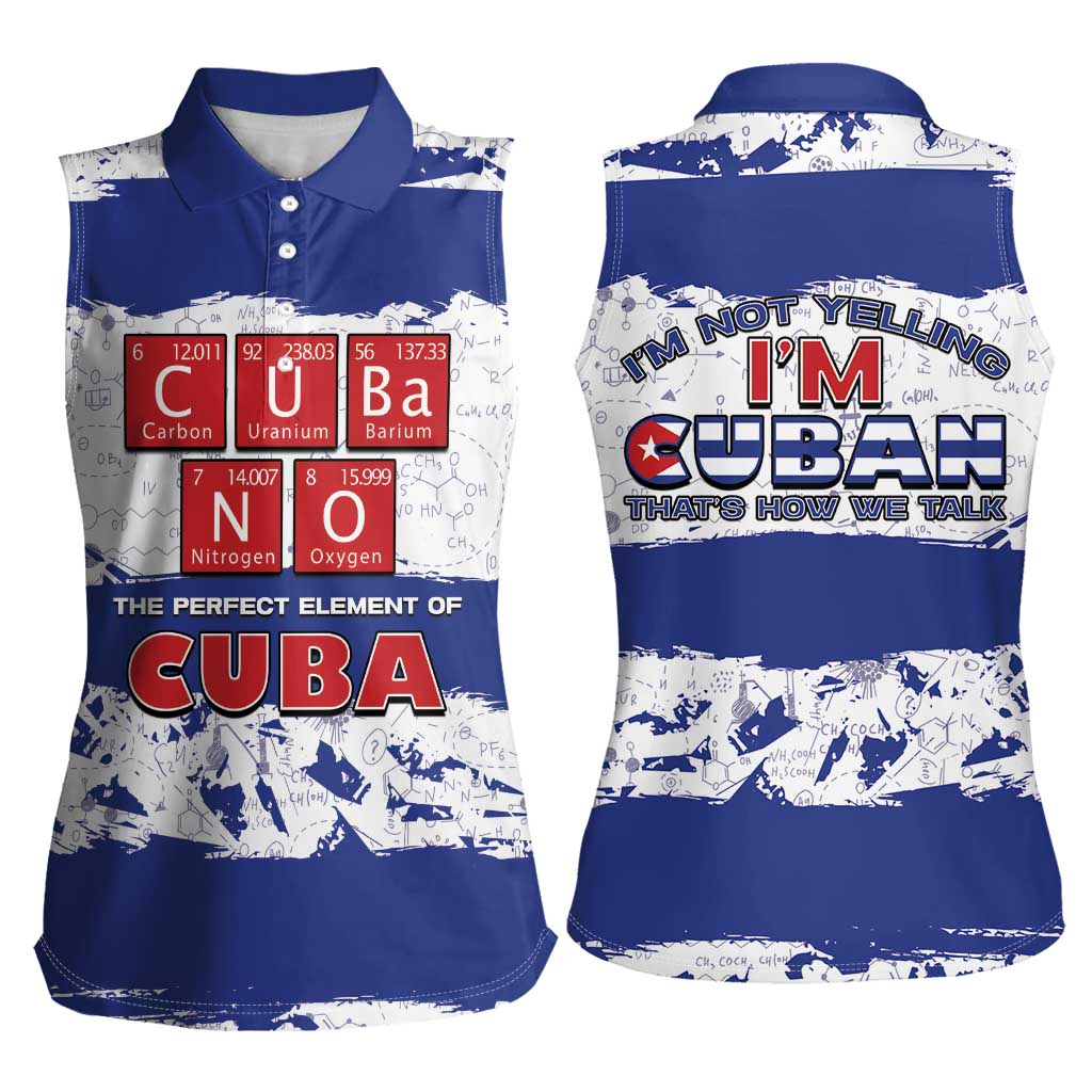 Cuba Women Sleeveless Polo Shirt Cubano The Perfect Element - Wonder Print Shop