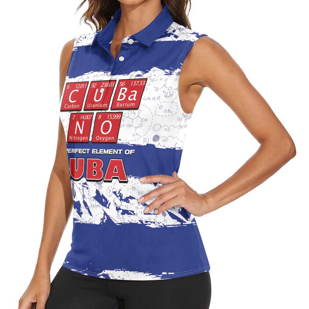 Cuba Women Sleeveless Polo Shirt Cubano The Perfect Element - Wonder Print Shop