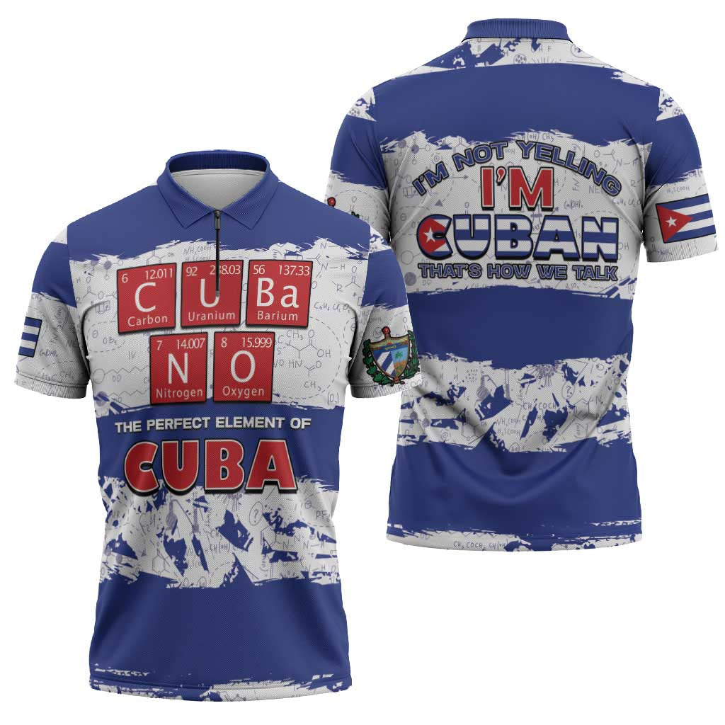 Cuba Zipper Polo Shirt Cubano The Perfect Element - Wonder Print Shop