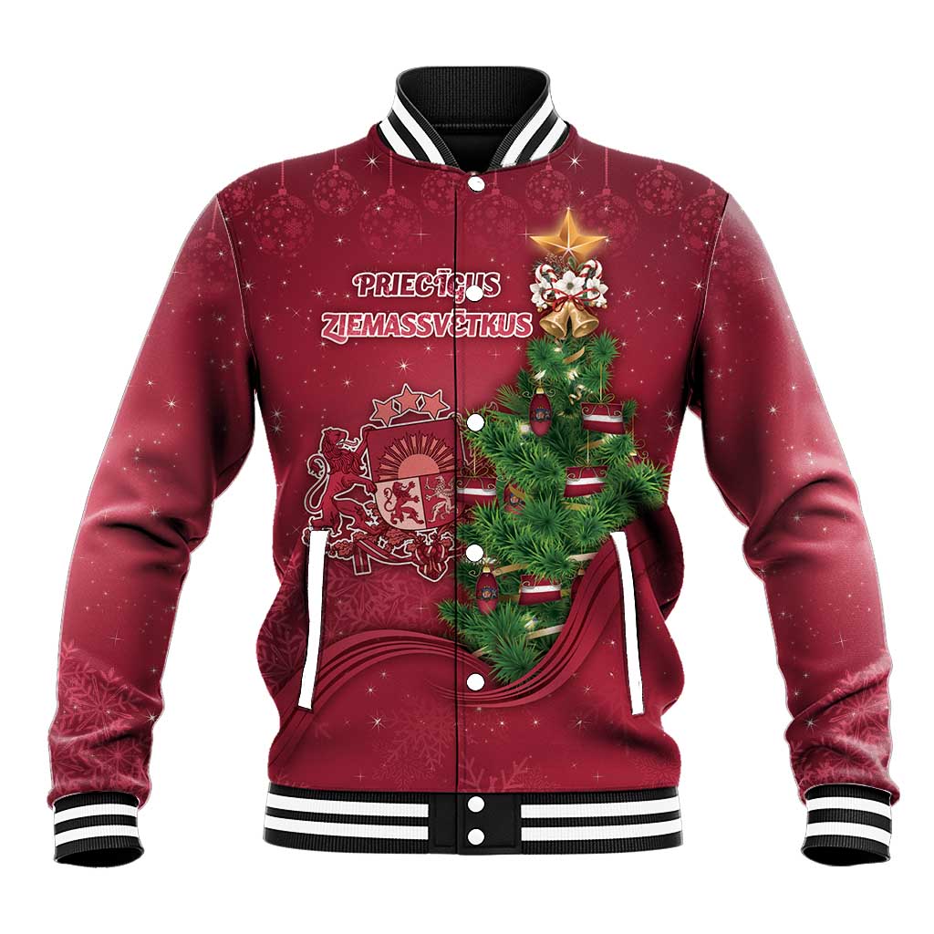 Latvia Christmas Baseball Jacket Xmas Tree Latvija - Wonder Print Shop