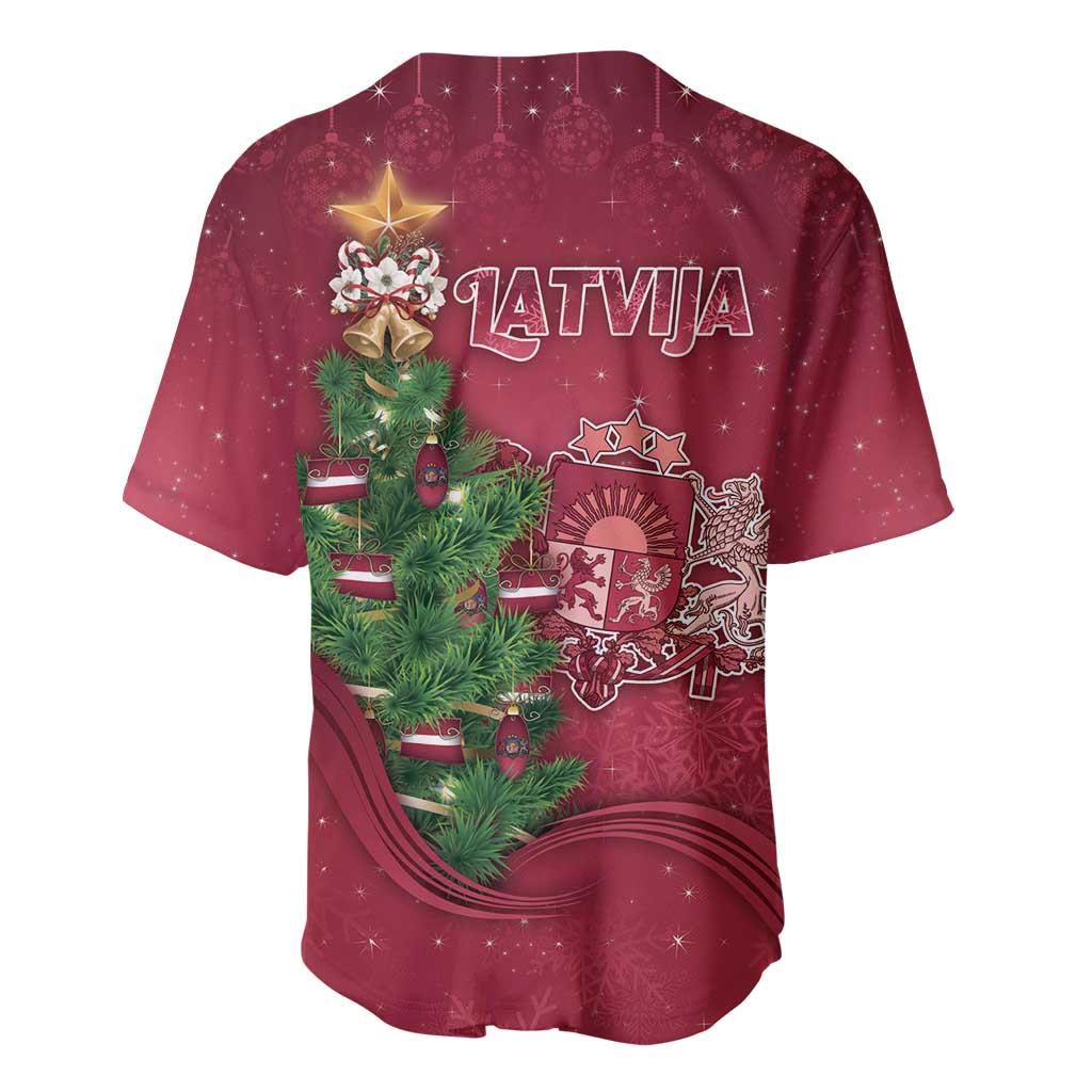 Latvia Christmas Baseball Jersey Xmas Tree Latvija - Wonder Print Shop