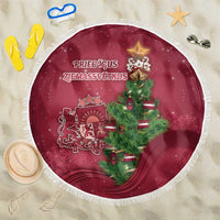 Latvia Christmas Beach Blanket Xmas Tree Latvija - Wonder Print Shop