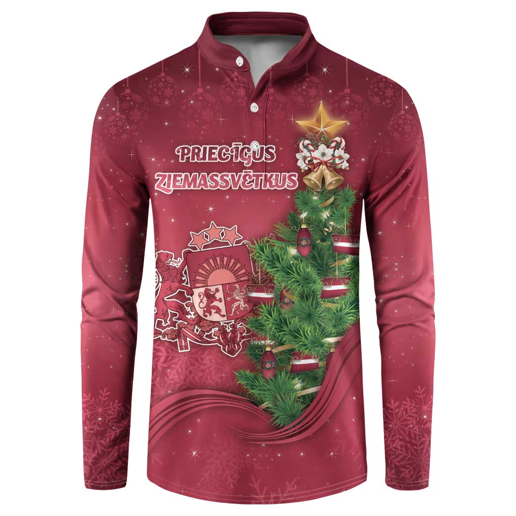 Latvia Christmas Button Sweatshirt Xmas Tree Latvija - Wonder Print Shop