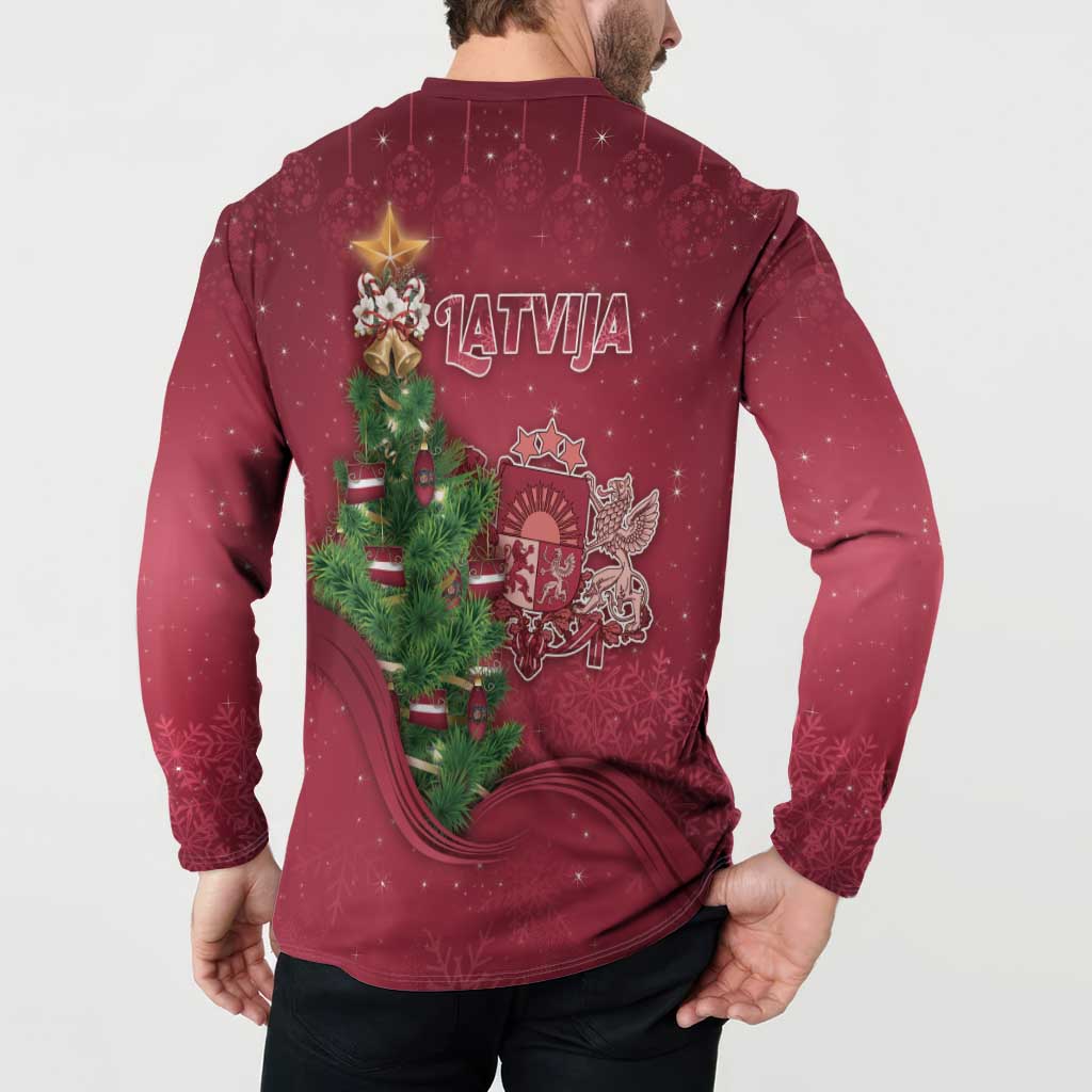 Latvia Christmas Button Sweatshirt Xmas Tree Latvija - Wonder Print Shop
