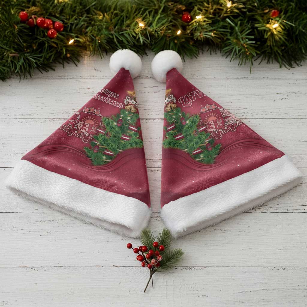 Latvia Christmas Santa Hat Xmas Tree Latvija - Wonder Print Shop