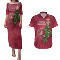 Latvia Christmas Couples Matching Puletasi and Hawaiian Shirt Xmas Tree Latvija - Wonder Print Shop