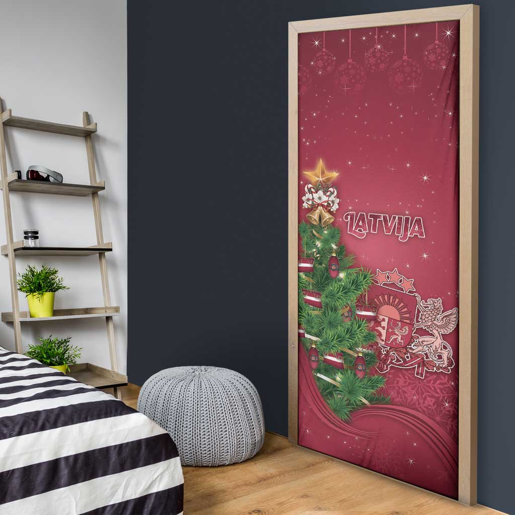 Latvia Christmas Door Cover Xmas Tree Latvija - Wonder Print Shop