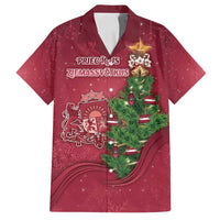 Latvia Christmas Family Matching Long Sleeve Bodycon Dress and Hawaiian Shirt Xmas Tree Latvija - Wonder Print Shop