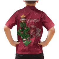 Latvia Christmas Family Matching Mermaid Dress and Hawaiian Shirt Xmas Tree Latvija - Wonder Print Shop