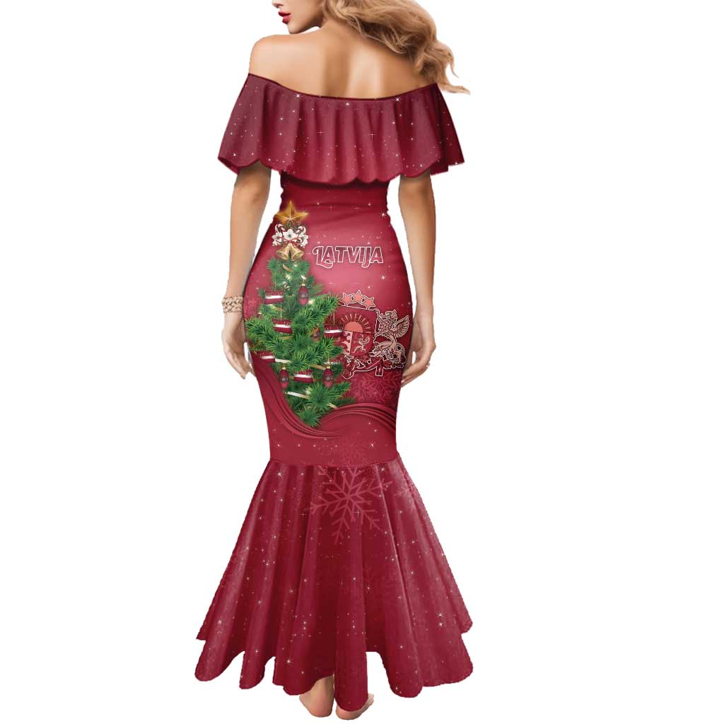 Latvia Christmas Family Matching Mermaid Dress and Hawaiian Shirt Xmas Tree Latvija - Wonder Print Shop