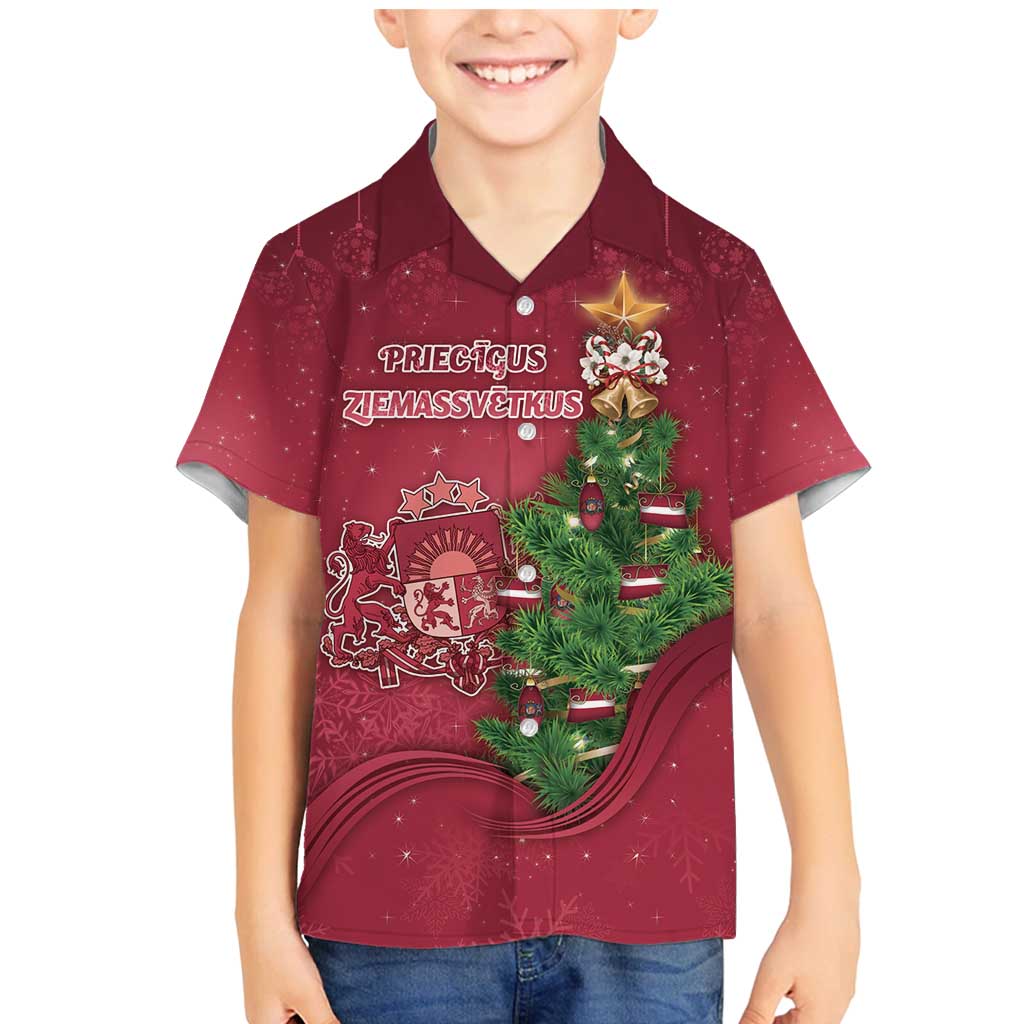 Latvia Christmas Family Matching Mermaid Dress and Hawaiian Shirt Xmas Tree Latvija - Wonder Print Shop