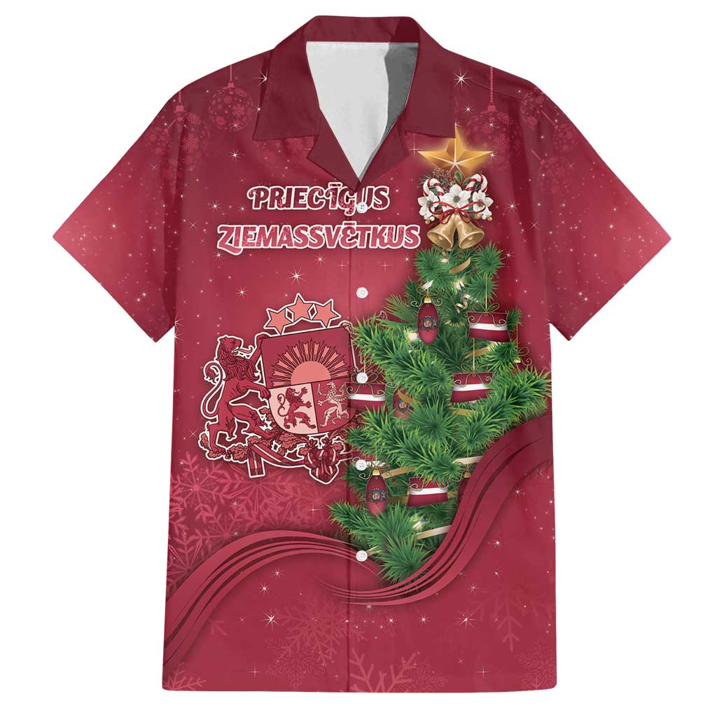 Latvia Christmas Family Matching Tank Maxi Dress and Hawaiian Shirt Xmas Tree Latvija - Wonder Print Shop