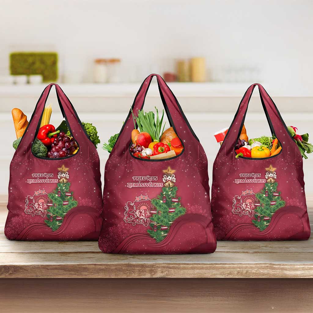 Latvia Christmas Grocery Bag Xmas Tree Latvija - Wonder Print Shop
