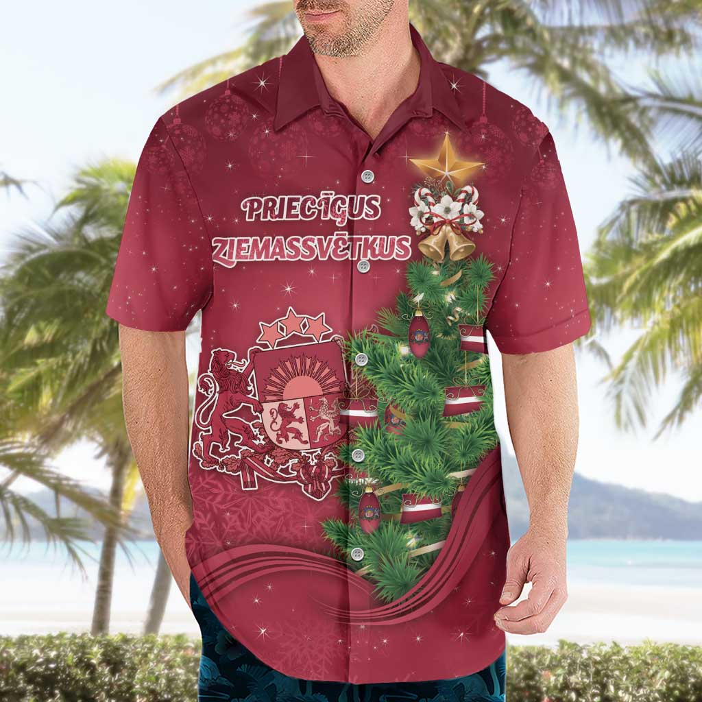 Latvia Christmas Hawaiian Shirt Xmas Tree Latvija - Wonder Print Shop