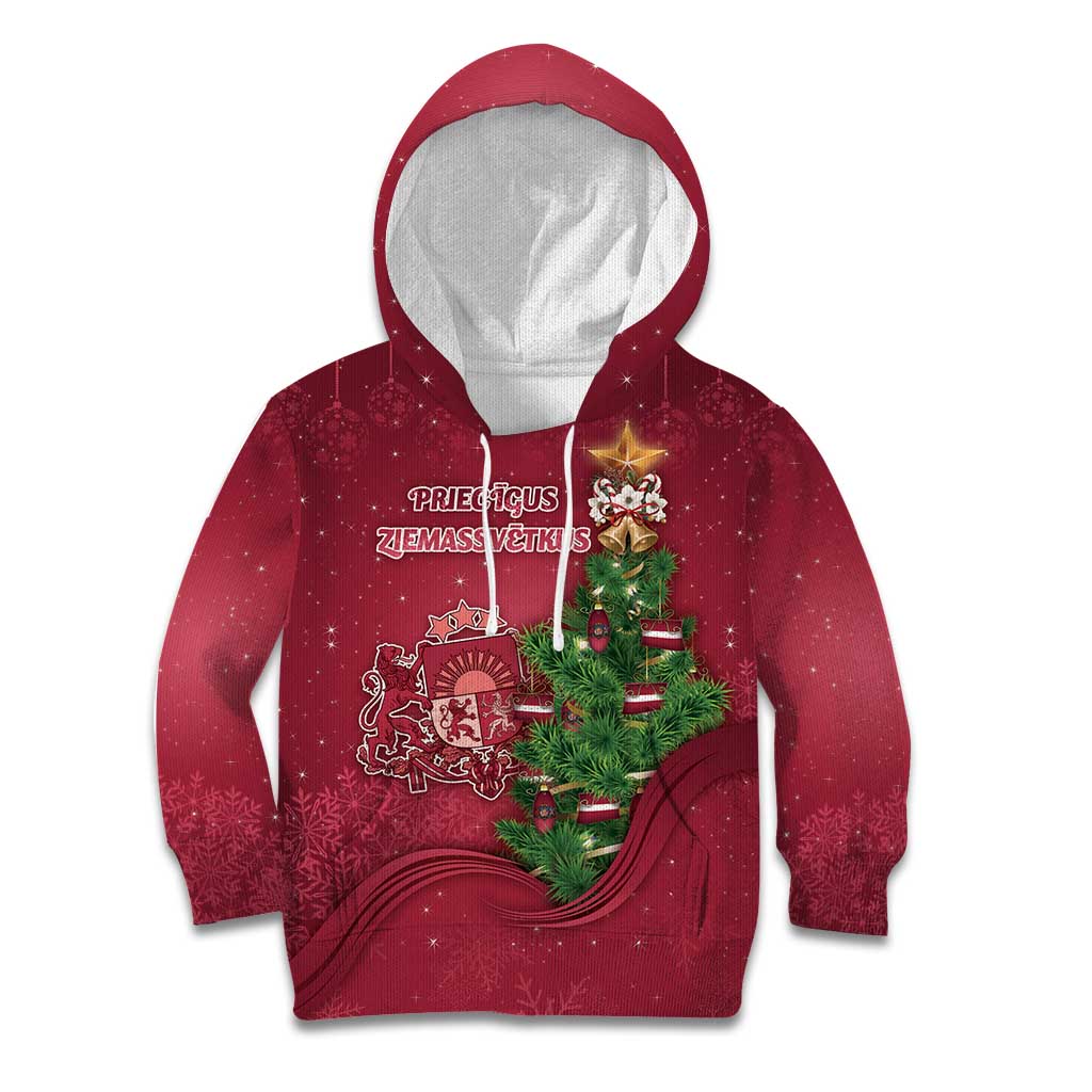 Latvia Christmas Kid Hoodie Xmas Tree Latvija - Wonder Print Shop