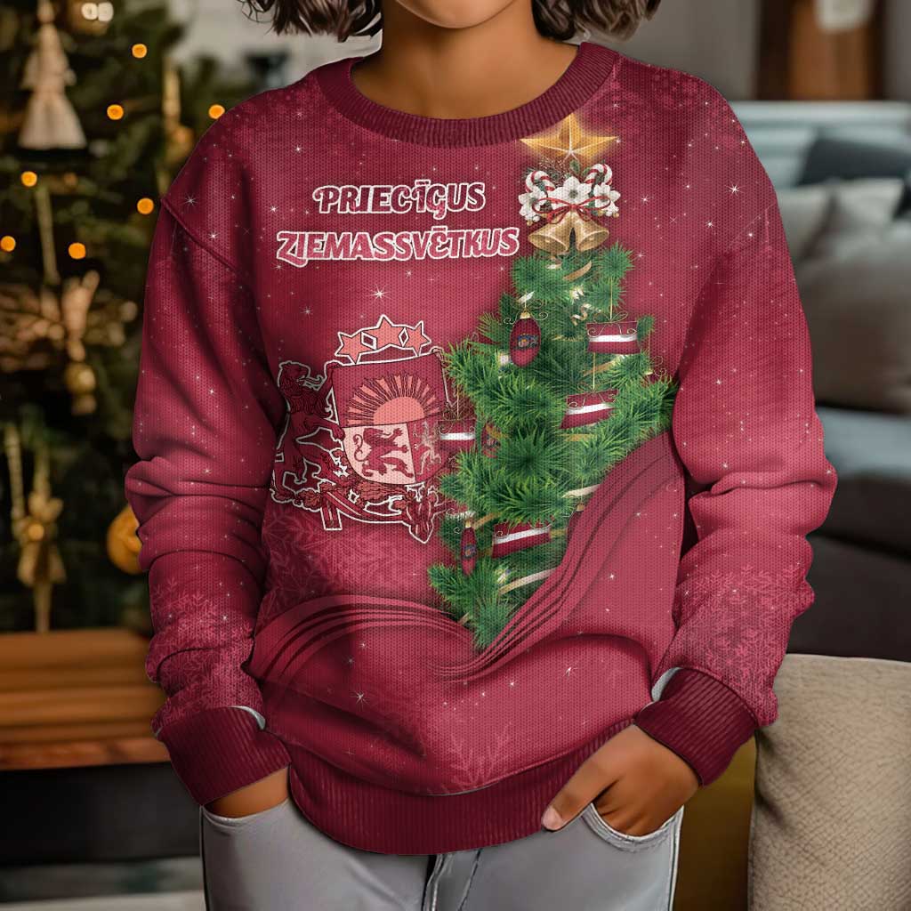 Latvia Christmas Kid Ugly Christmas Sweater Xmas Tree Latvija - Wonder Print Shop