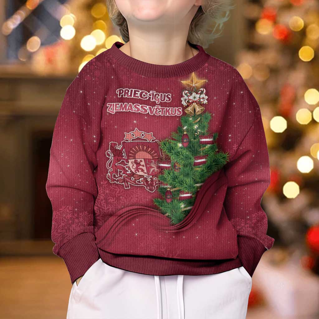 Latvia Christmas Kid Ugly Christmas Sweater Xmas Tree Latvija - Wonder Print Shop