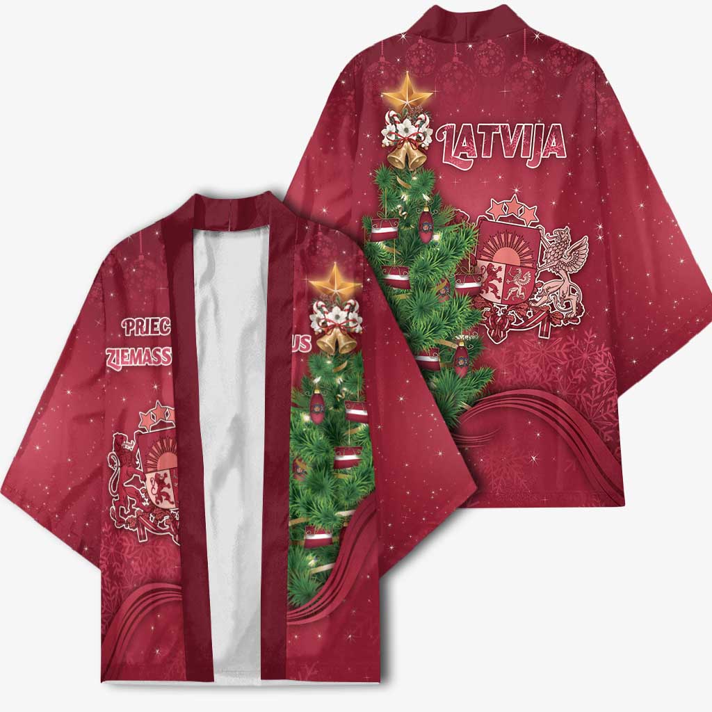 Latvia Christmas Kimono Xmas Tree Latvija - Wonder Print Shop