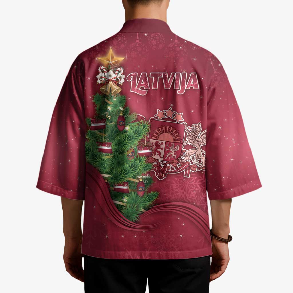 Latvia Christmas Kimono Xmas Tree Latvija - Wonder Print Shop