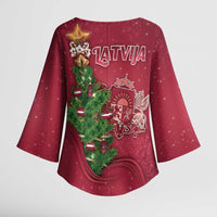Latvia Christmas Kimono Sleeve Blouse Xmas Tree Latvija - Wonder Print Shop