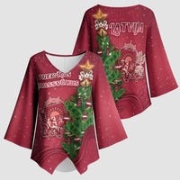 Latvia Christmas Kimono Sleeve Blouse Xmas Tree Latvija - Wonder Print Shop