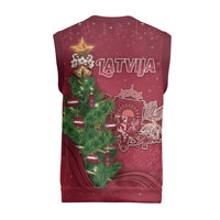 Latvia Christmas Knitted V-Neck Vest Xmas Tree Latvija - Wonder Print Shop