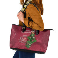 Latvia Christmas Leather Tote Bag Xmas Tree Latvija - Wonder Print Shop