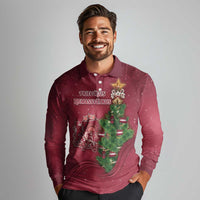 Latvia Christmas Long Sleeve Polo Shirt Xmas Tree Latvija - Wonder Print Shop