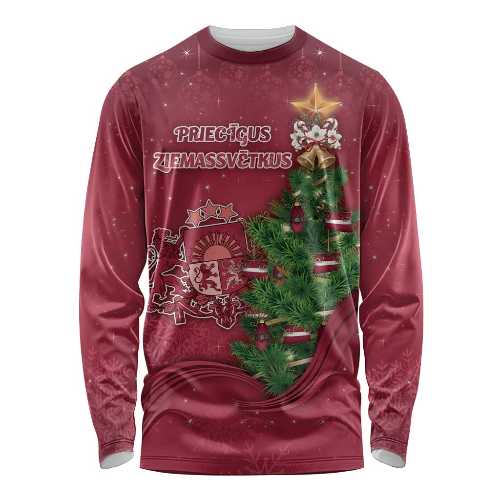 Latvia Christmas Long Sleeve Shirt Xmas Tree Latvija - Wonder Print Shop