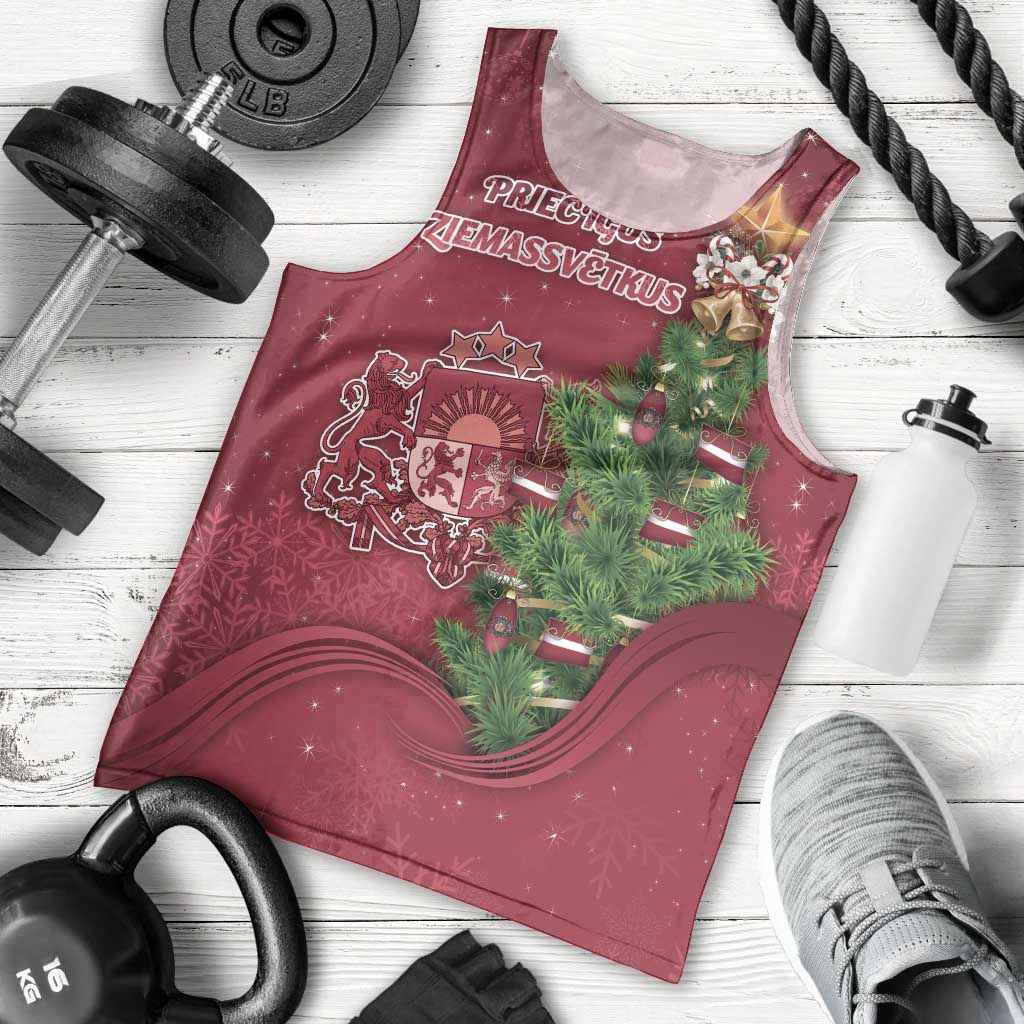 Latvia Christmas Men Tank Top Xmas Tree Latvija - Wonder Print Shop