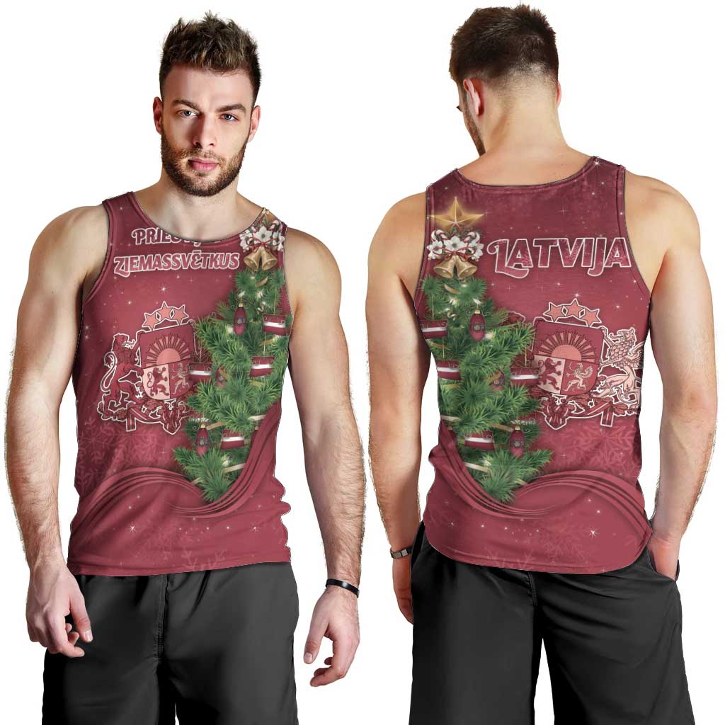 Latvia Christmas Men Tank Top Xmas Tree Latvija - Wonder Print Shop