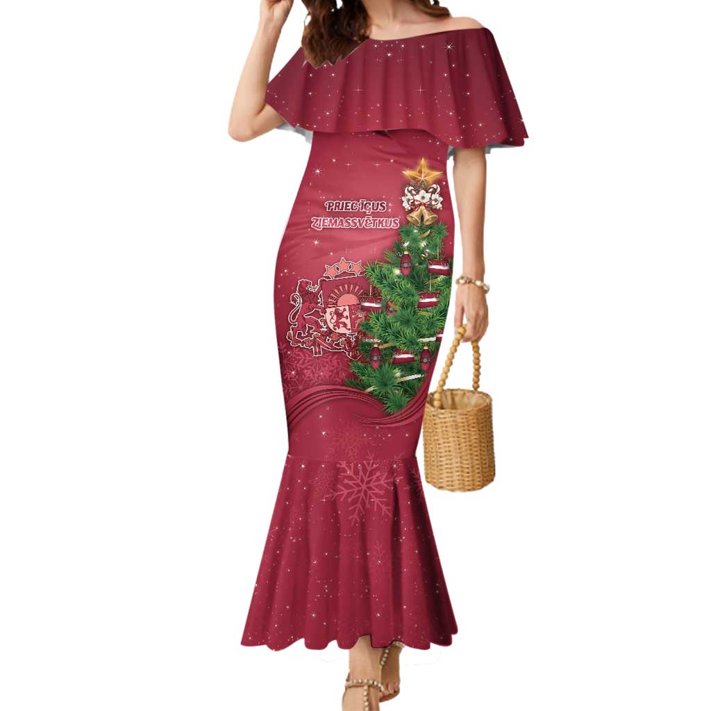 Latvia Christmas Mermaid Dress Xmas Tree Latvija - Wonder Print Shop