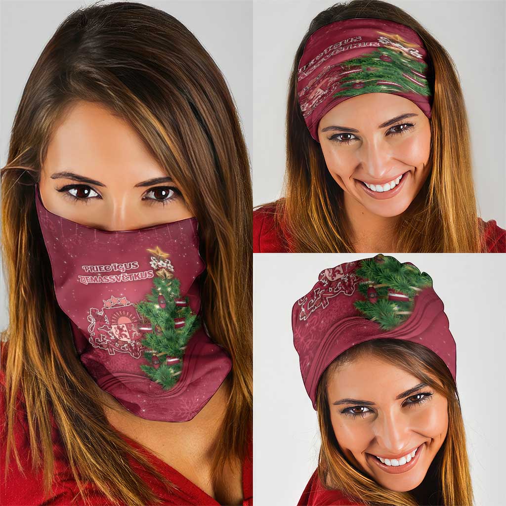 Latvia Christmas Neck Gaiter Xmas Tree Latvija - Wonder Print Shop